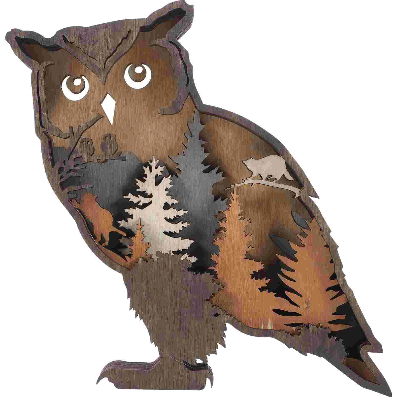 

Owl Ornament Wall Decorations Animal Wood Country Bedroom Lodge Boxwood Cabin Bathroom Living Farmhouse Style Rustic for