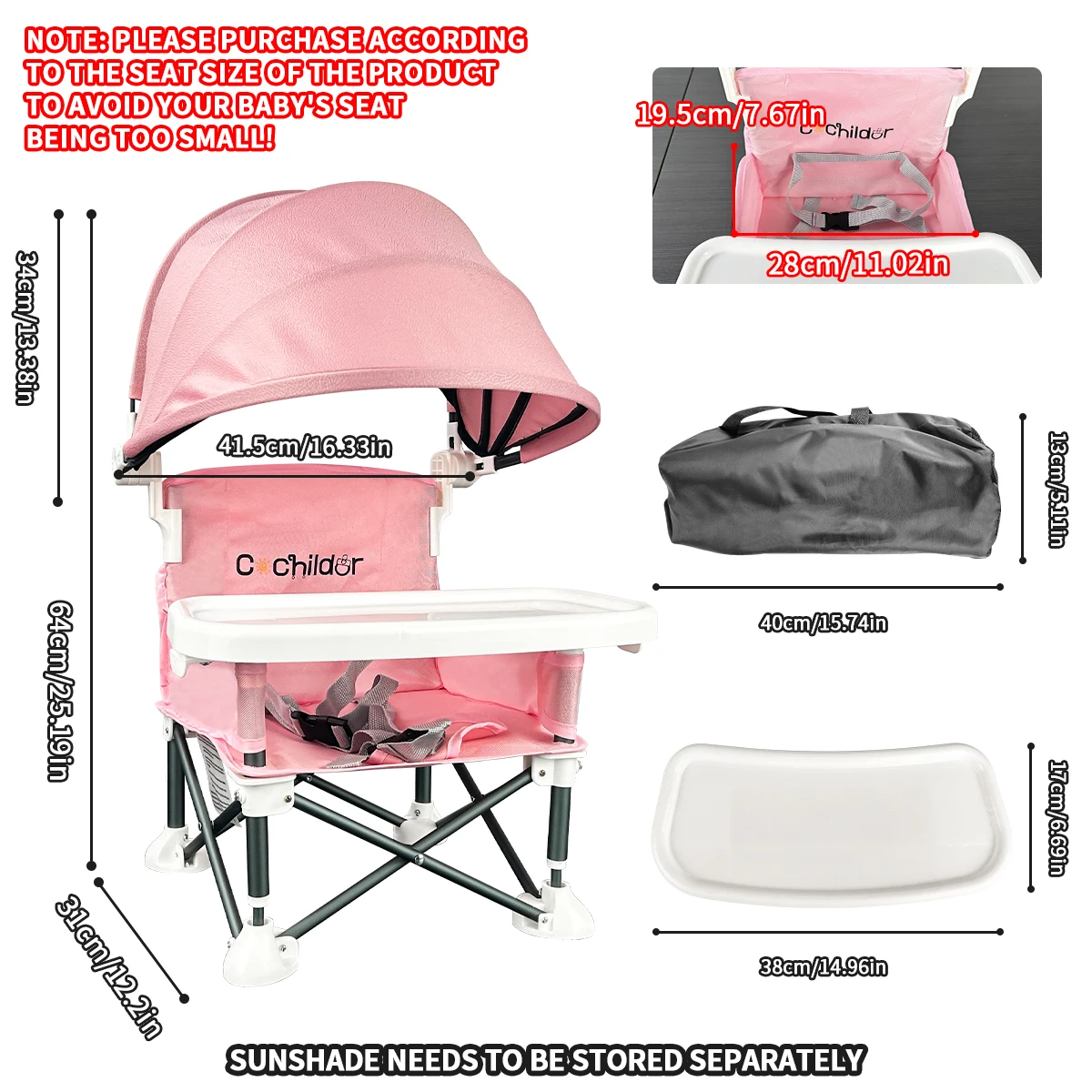 Portable Foldable Kids Dining Chair 2