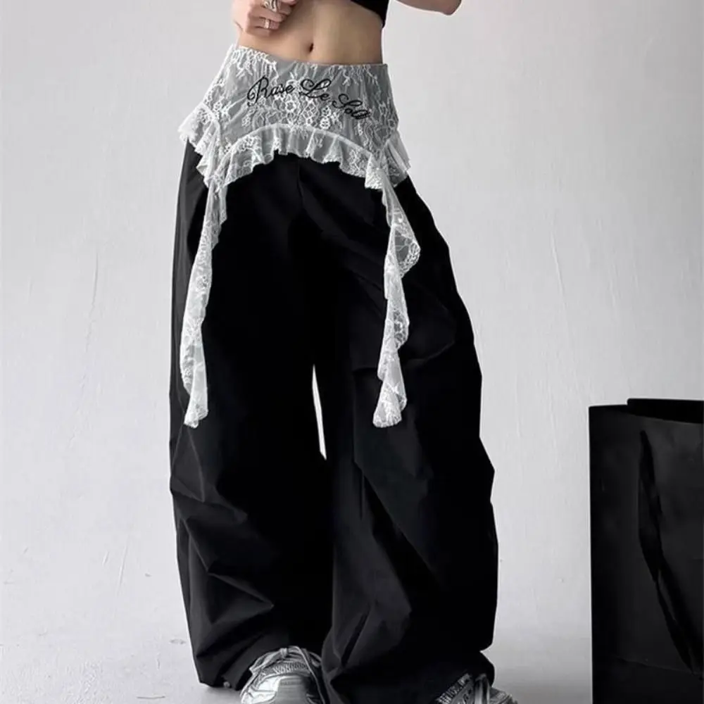 Embroidered Flower Lace Mini Skirt with Lace-Up Design