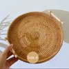 Rattan Handmade Real Rattan Fruit Storage Basket With Wooden Handle Round Wicker Basket Fruit Cake Platter Dinner Serving Tray 5