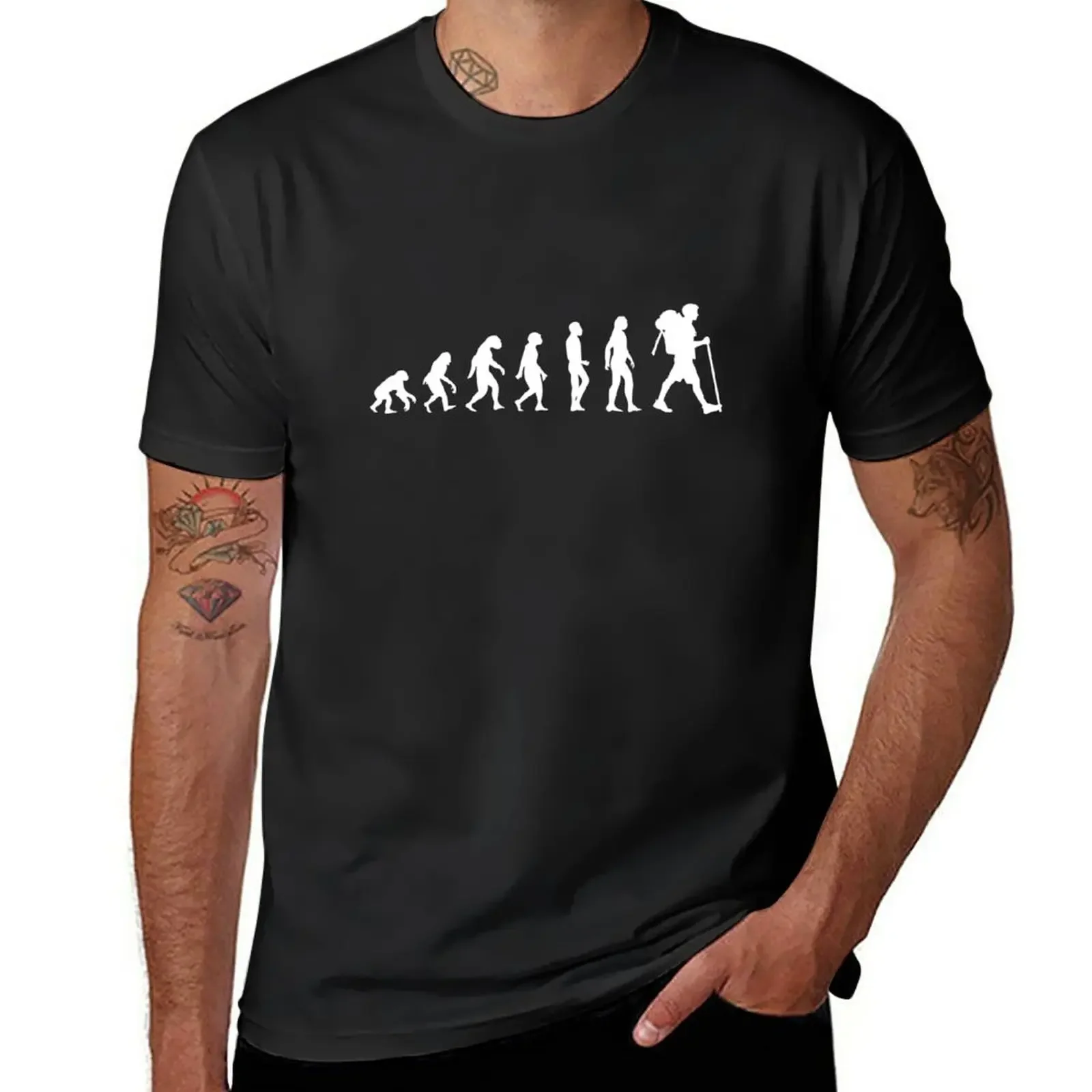 evolution man trek hiker T-Shirt summer clothes cute clothes fruit of the loom mens t shirts