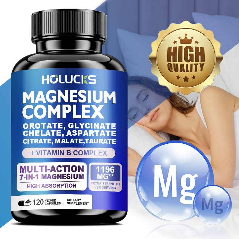 Buy 1 Get 1 Free! Magnesium Complex Supplement, with Vitamin B6 & Vitamin C, for Sleep, Stress Relief & Muscle, Strong Nerves 6