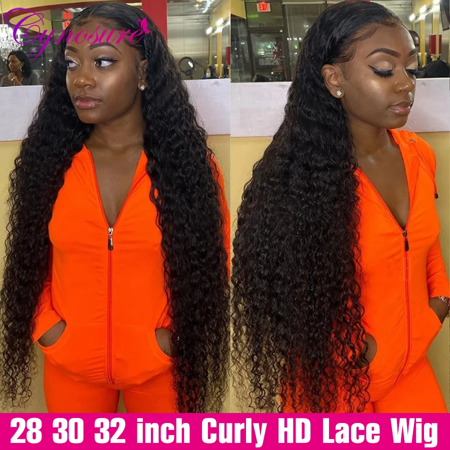 Cynosure 13x4/13x6 HD Transparent Lace Front Human Hair Wigs PrePlucked 4x4 Closure Wig Brazilian Kinky Curly Lace Frontal Wig 1