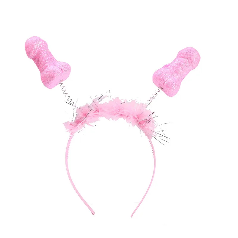 Bachelorette Party Headband Red Pink Feather Sexy Hair Band Bride To Be Bridal Shower Happy Hen Party Decor Photo Prop