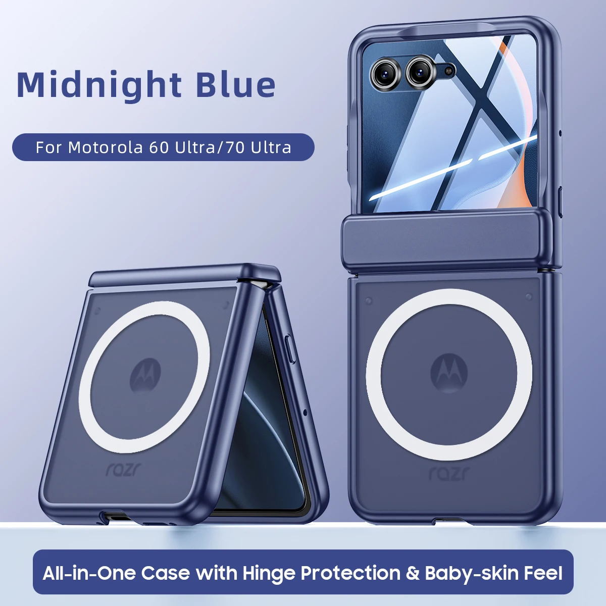 Magnetic Transparent Tempered Glass Phone Case with Matte Clear Cover
