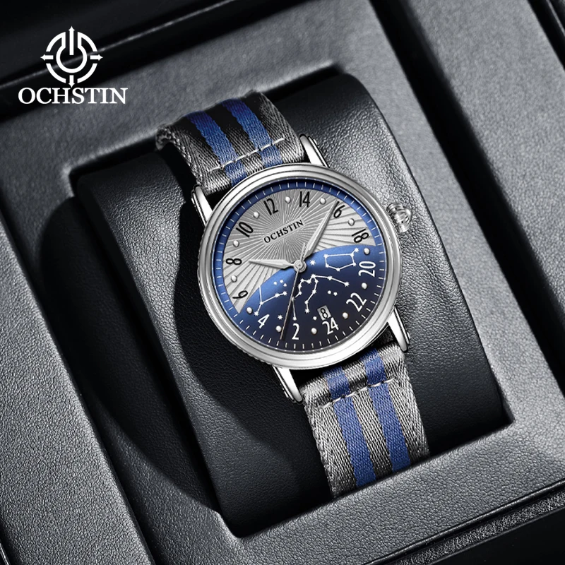 OCHSTIN 2024 Hot Model Creative Nylon Series Men's Mechanical Watches Automatic Mechanical Movement Watches