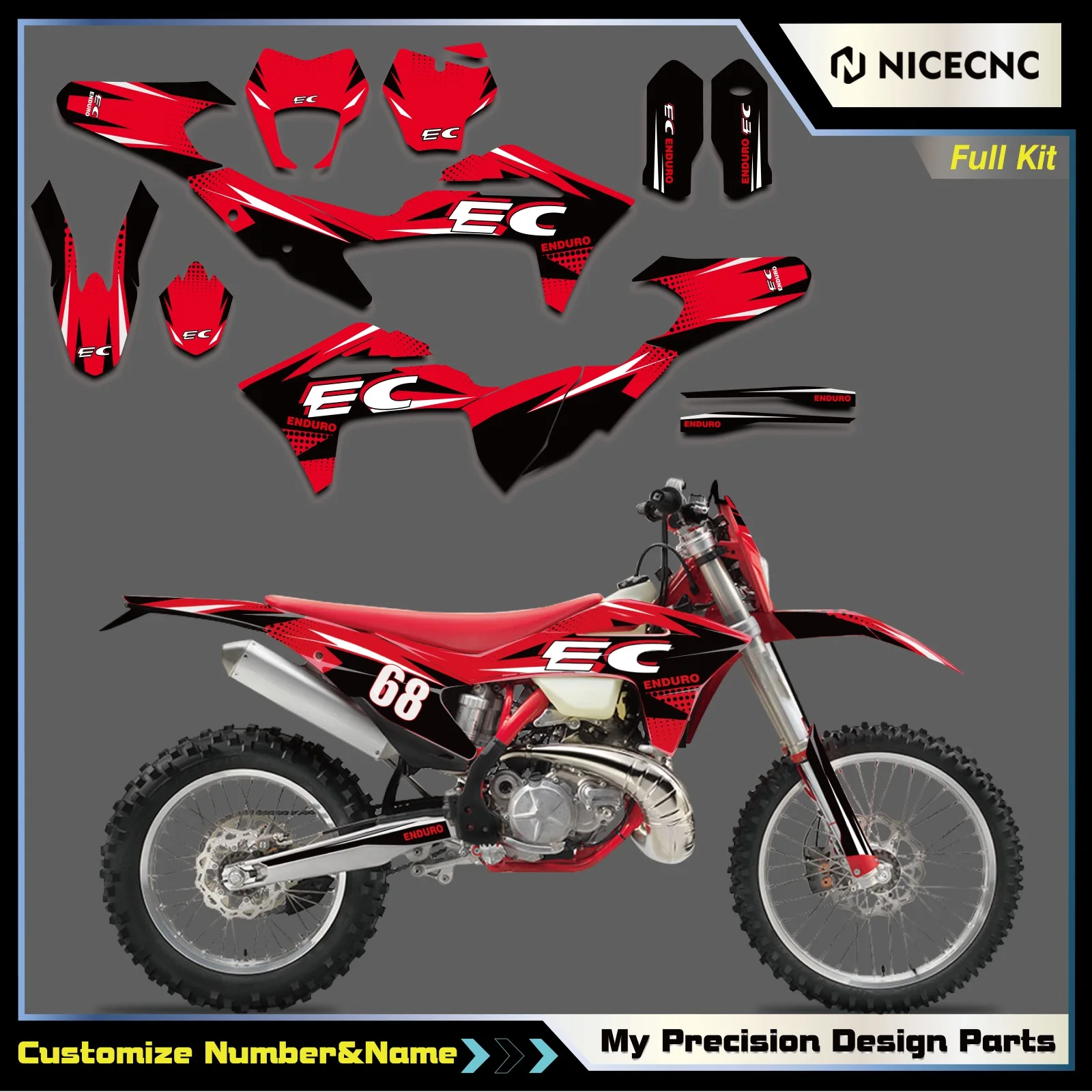 

Motocross Graphics Background Decals Sticker Kit For GasGas EC Enduro EC300 EC250 EC125 2021-2023 Customize Protector Sticker