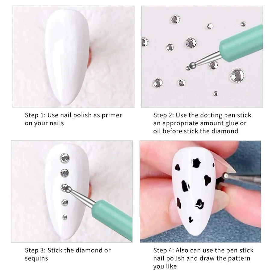 5Pcs Dual-Ended Nail Art Dotting Tools, with 10 Different Sizes for Dotting, Marbleizing & Painting Manicure Kit 5
