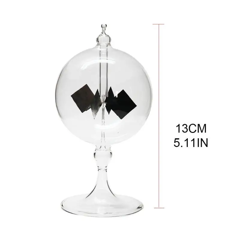 Handmade Clear Solar Power Crookes Radiometer for Sun Light Energy Spinning Vanes Home Office Decoration Gift Dropship 6