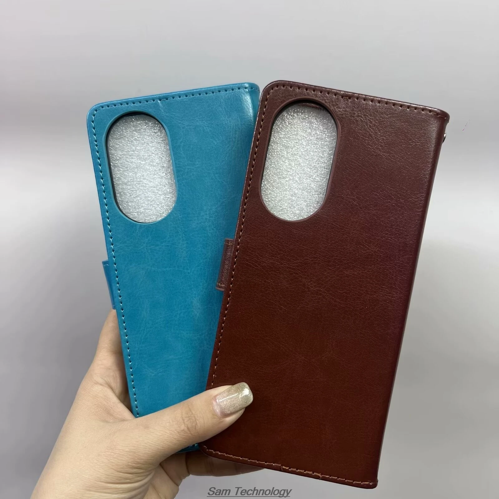 Premium PU Leather Flip Wallet Phone Case - Retro Design Card Holder Cover