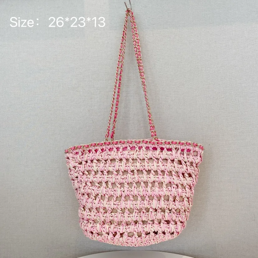 

NEW 2024 Summer Big Straw Bags for Women Beach Bags Woven Handbags Travel Shopper Casual Resort Style Shoulder Side Bags