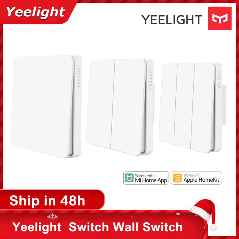 Yeelight Slisaon 벽 스위치 개방형 이중 제어 스위치, 지능형 램프 조명 스위치, 2 가지 모드 플렉스 스위치