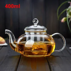 Enhanced Heat - Resistant Glass Teapot with Filter - Thickened Borosilicate Flower Tea Set, Available in 400ml and 1000ml Sizes (400ml)