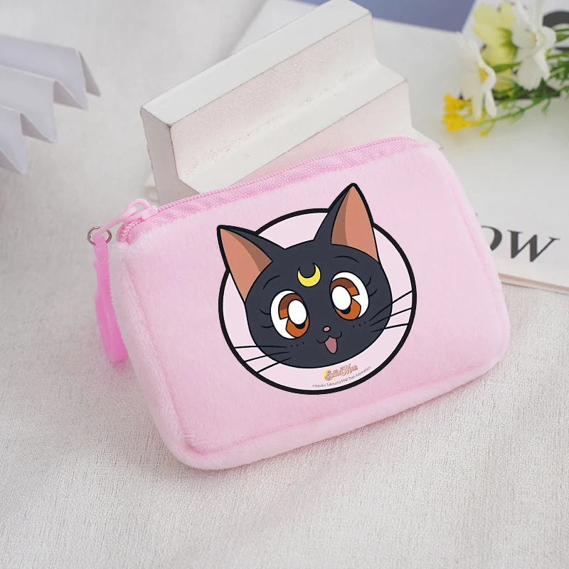 Sailor Moon Plush Coin Purse para Crianças, Carteira, Mini Desenhos Animados, Kawaii, Saco De Armazenamento, Cute Kids Handbag, Presentes de Aniversário, Meninos, Meninas