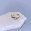 MIGGA Mix Design Multicolor Cubic Zircon Heart Flower Ring Opening Gold Color Plated Copper Women Jewelry 4