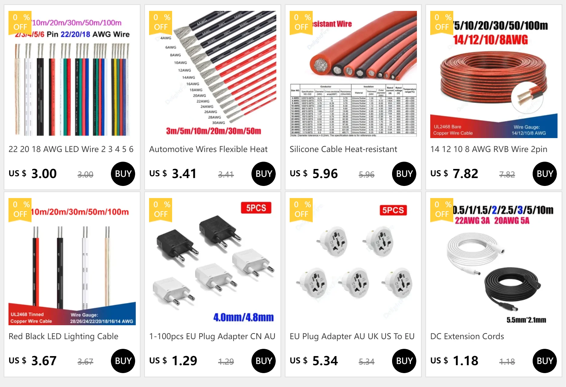 Description Picture 3 of item5m Heat Resistant Silicone Cable Flexible Red Black Electrical Wire for Solar Panel Printer Inverter Automotive Electronics