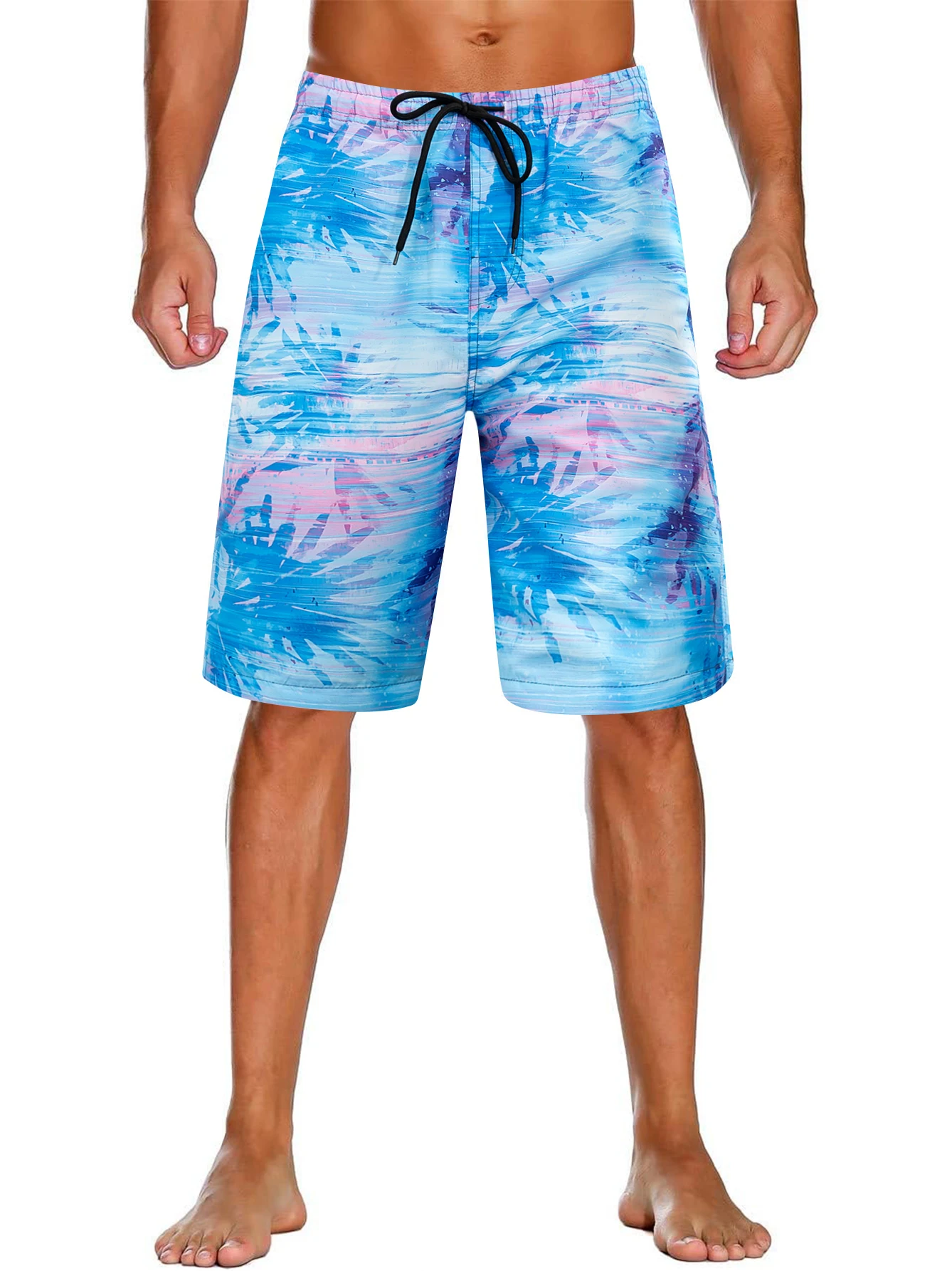 Men's Breathable Swim Trunks Quick Dry Drawstring Beach Shorts with Mesh Lining Spring&Summer Running Athletic Workout Pants