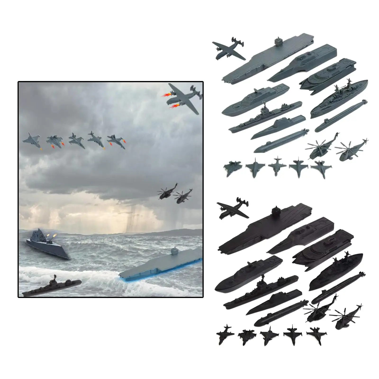 17x Naval Ship Assembly Kit Featuring Helicopter for Boys and Girls