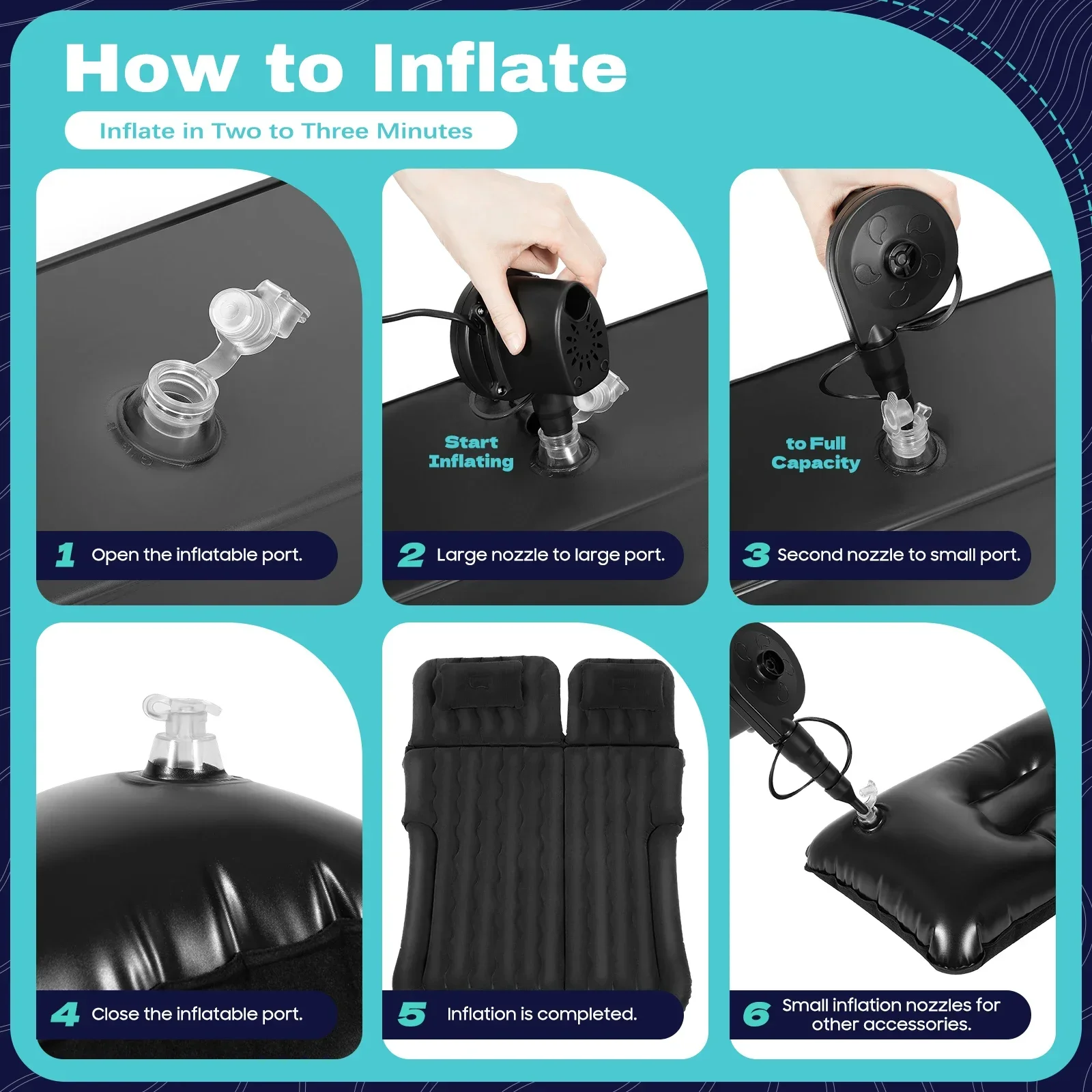 Car Trunk & Back Seat Sleeping Bed,Inflatable SUV Air Mattress with Pump β Durable & Reliable, Perfect for Camping Enthusiasts 6