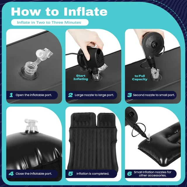 Car Trunk & Back Seat Sleeping Bed,Inflatable SUV Air Mattress with Pump – Durable & Reliable, Perfect for Camping Enthusiasts 6