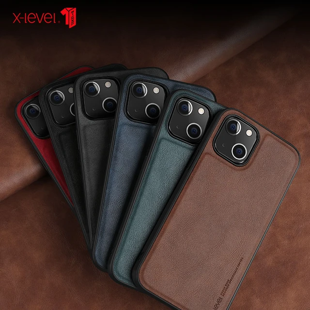 X-level Compatible with iPhone 14 Pro Case, Premium PU Leather iPhone 14  Case for Women and Men Elegant Soft TPU Anti-Slip Scratch Full Protective
