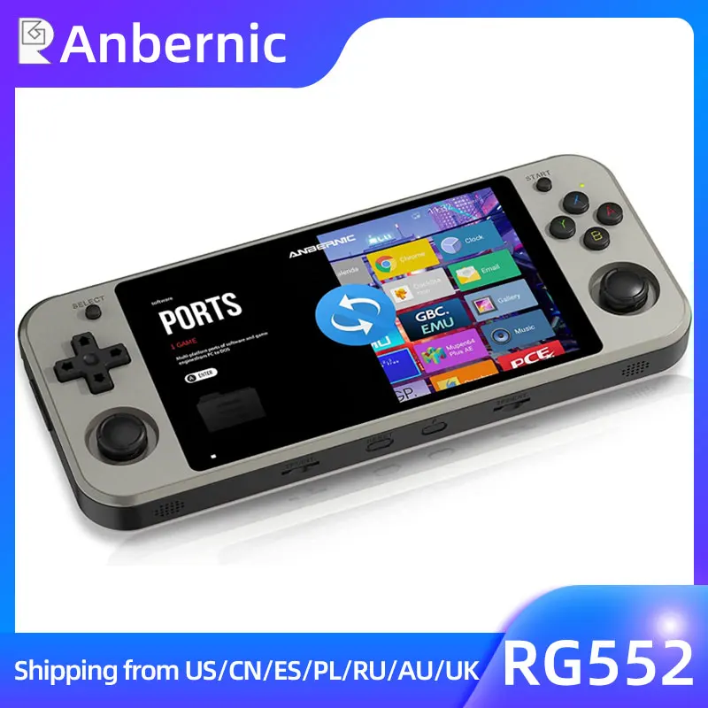 

Anbernic RG552 Handheld Game Console 5.36 Inch IPS Touch Screen Video Game Player Built in Android 64g eMMC 5.1 PS1 RK3399 Linux