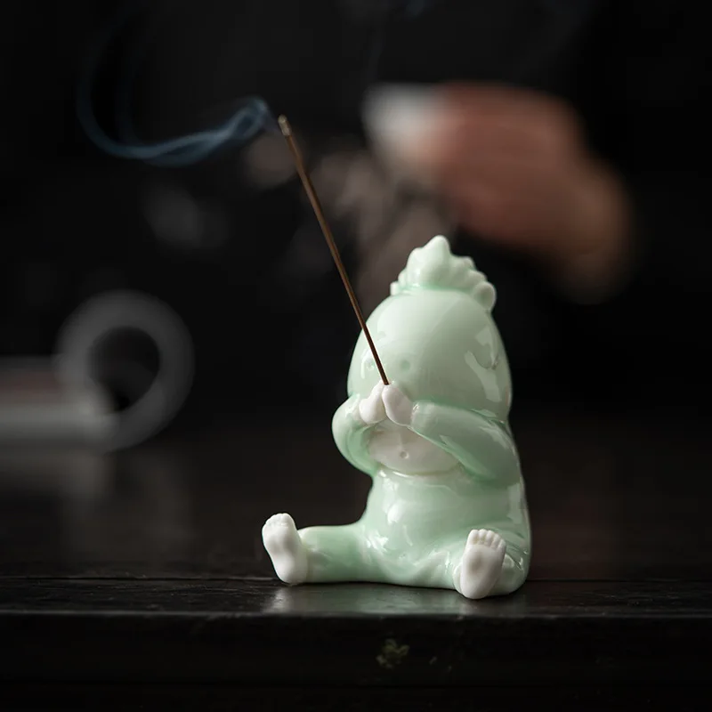 귀여운 작은 물고기 세라믹 장식 새로운 중국 스타일 재미 있은 차 애완 동물 펜 홀더 홈 실내 향 홀더 향 버너