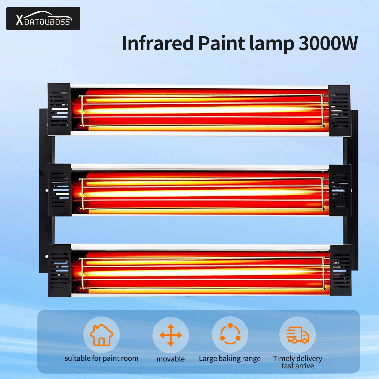 

DATOU Shortwave Infrared Heat Lamp 3000W Infrared Paint Curing Lamp Baking Dryer Paint Booth Infrared Heating Light Repair Paint