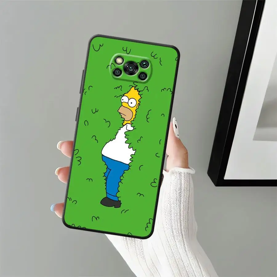 Black Soft Phone Cover Case with Funny Homer Simpson Design