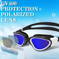 Polarized Swimming Goggles for Adult Anti-Fog UV Protection Lens Men Women Waterproof Adjustable Silicone Swim Glasses Adults