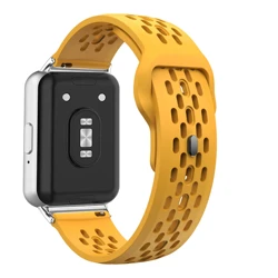 Quick Fit Silicone Strap for Smartwatch - Breathable Replacement Wristband Accessory (Yellow)