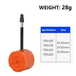Ultralight TPU Bicycle Inner Tube with 65mm French Valve - 45mm (1PCs)