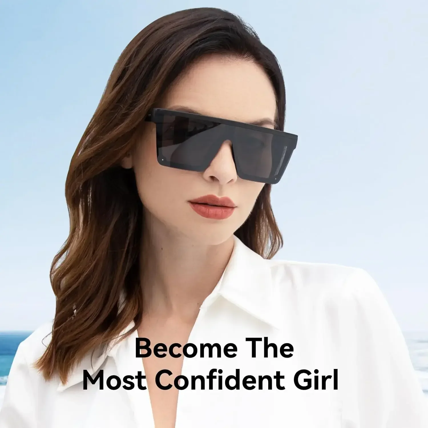 40PCS Large Frame Fashion Sunshade Sunglasses Trend Ins Cyberpunk Driving Sunscreen Sunshade Personality One-piece Sunglasses