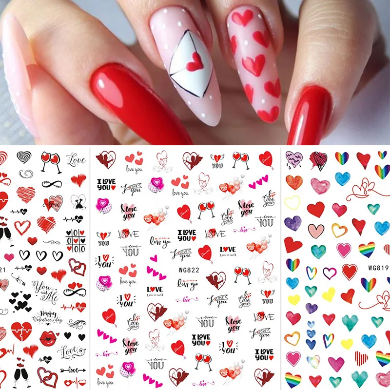 Nagel Sticker Nail Art Smiley Herz Heart Aufkleber Water Decal