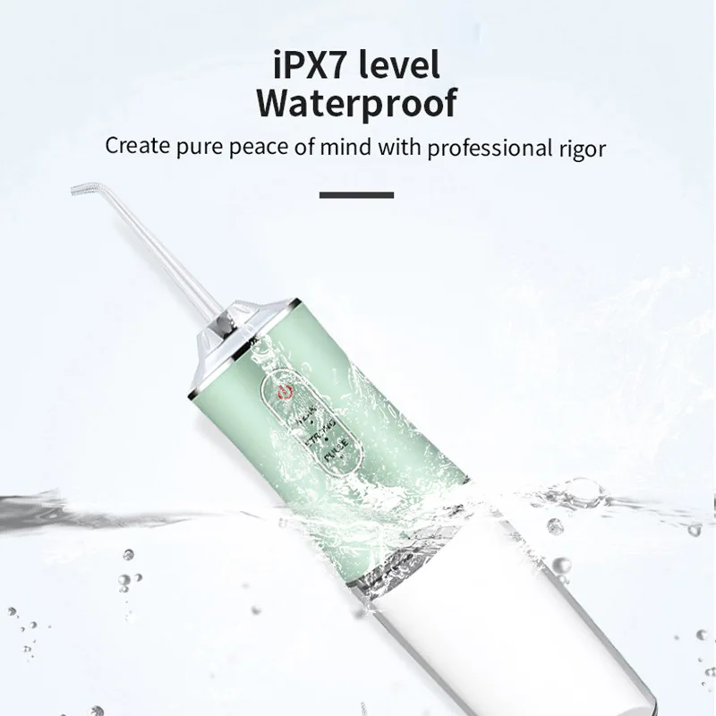 휴대용 구강 세정기 워터 플로셔 USB 충전식 3단계 IPX7 방수 360도 회전 노즐 4개 노즐 일상 구강 관리