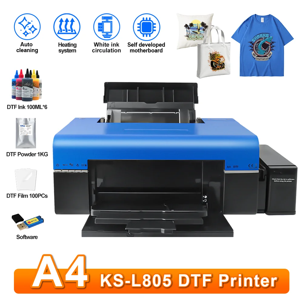 Stampante Dtf A4 Dtf Direct To Film Impresora Per Epson L805 Dtf Set Intero Con Inchiostro Bianco Mescolare Per Tessuti Vestiti Stampanti A4 Dtf