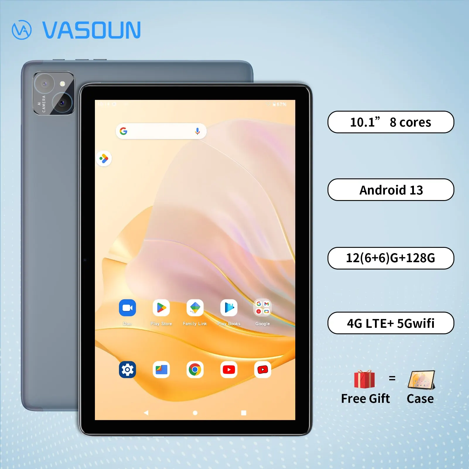 VASOUN Android 13 Tablet 10.1
