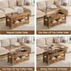Multi-Function Convertible Coffee Table with Drawers and Hidden Compartment CoffeeTableConverts to Dining Table for Living Room 5