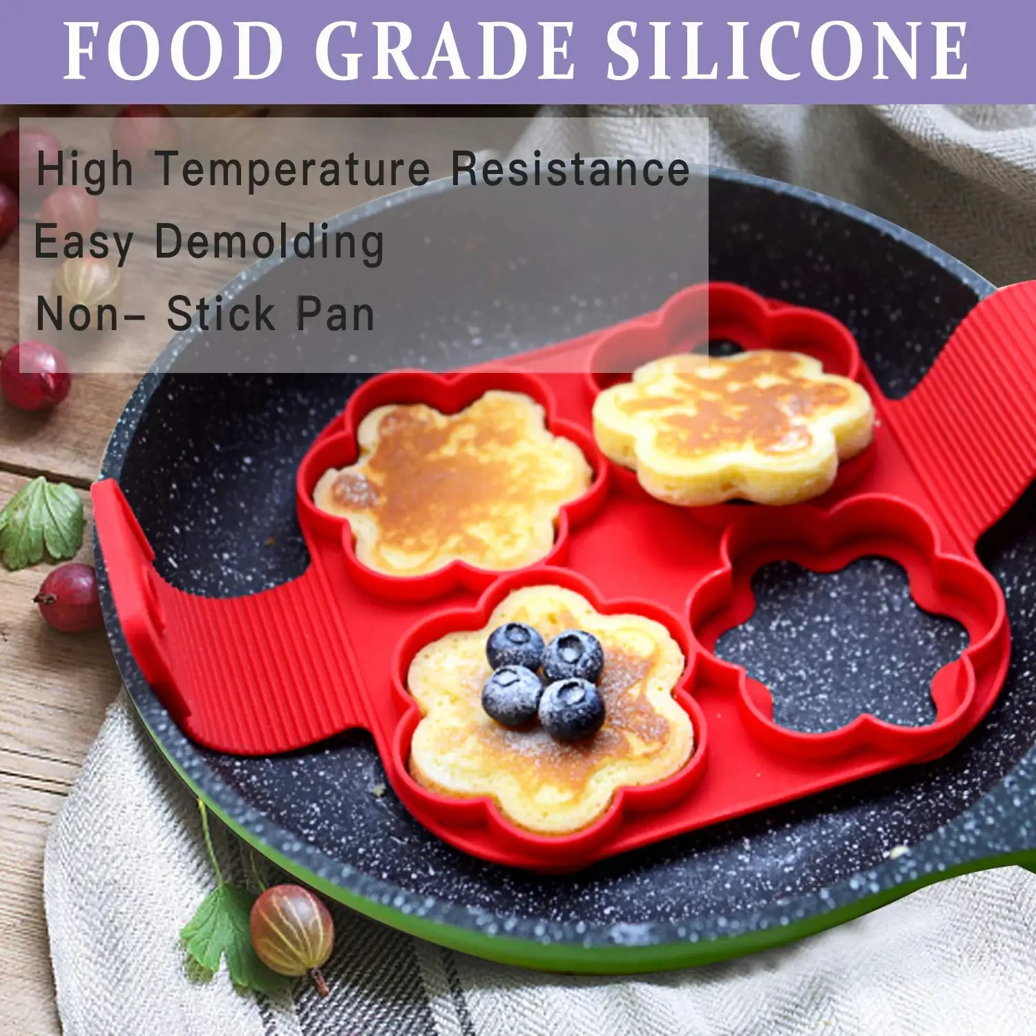 Silicone Egg Pancake Ring Multi-function Non-stick Pancake Mold Egg Pot Frying Molding for Kitchen Baking Accessories