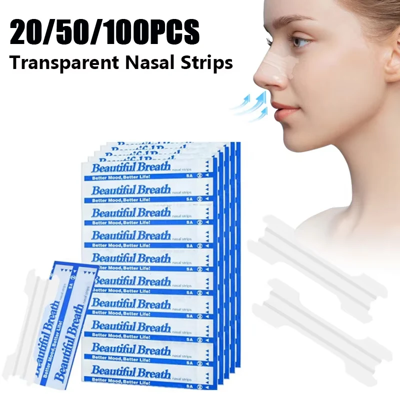 Nasal Strips 100/50/20Pcs Transparent PE Stop Snoring