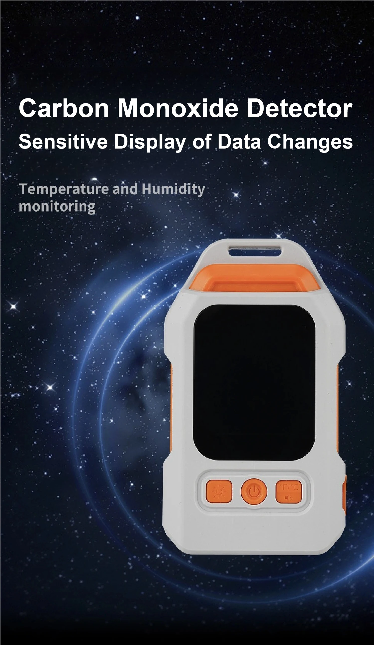 SB-9617 Carbon Monoxide Temperature Humidity Detector 4in1 0-1000ppm CO Alarm Ma