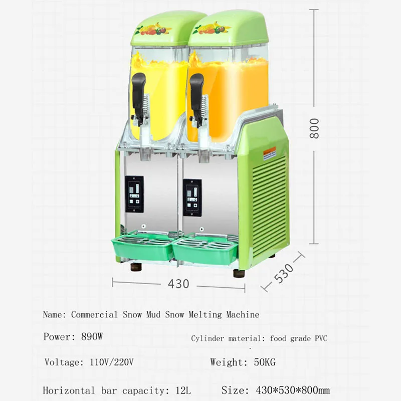 15L Singel Tank Slush Ice Machine Ice Cream Snow Smoothie Beverage Granita Maker Stainless Steel for Business Commercial 2
