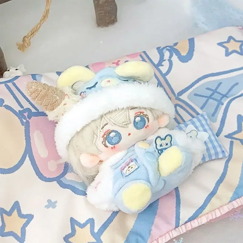10cm Little Bear Pajamas Baby Clothes Cotton Doll Clothes Cute Blue Hat Set 6