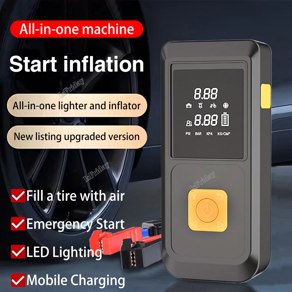 120000mAh Car Jump Starter & Inflator Pump 150PSI Air Pump 4 In 1 Multi-functional Portable Battery Charge Jump Starter