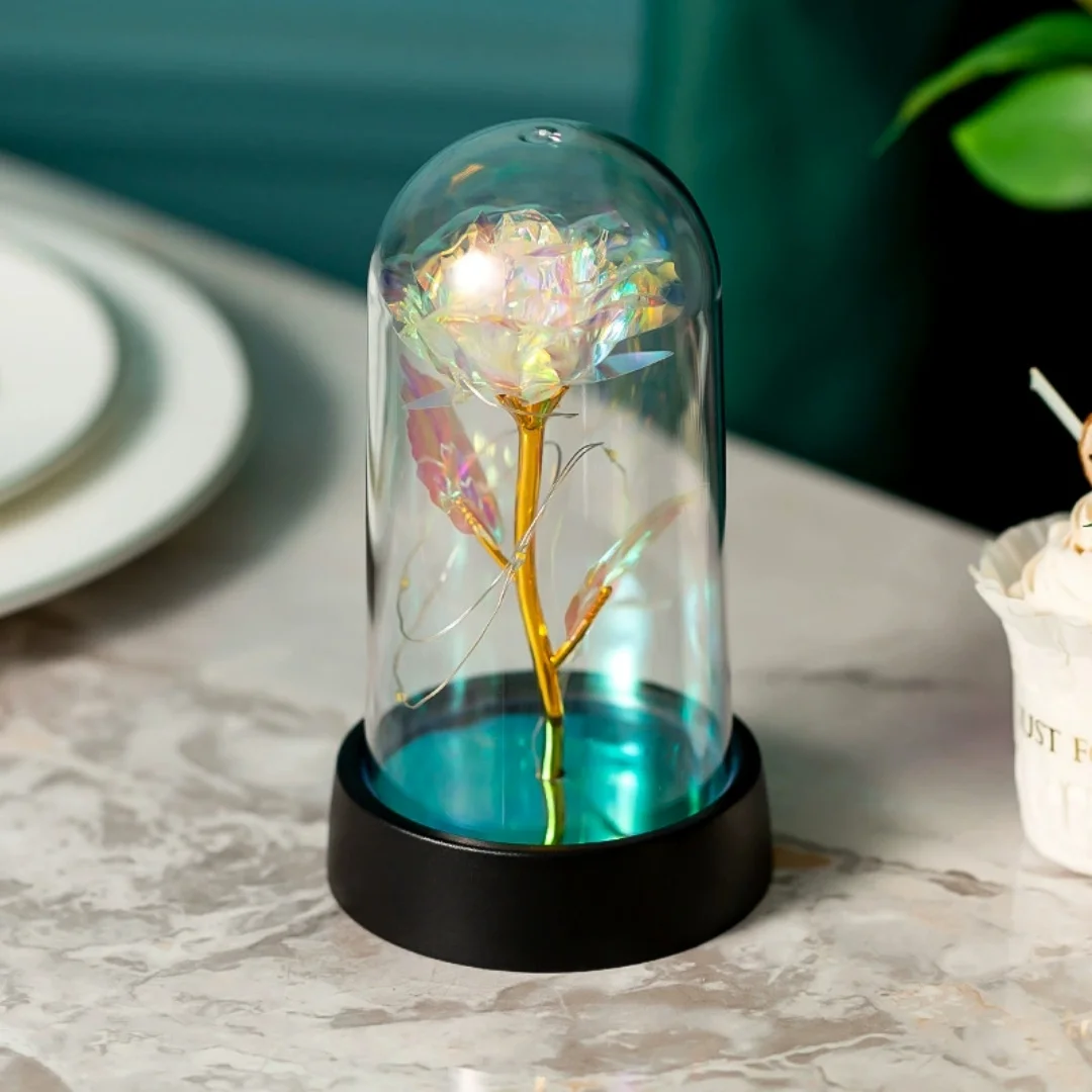 Eternal Galaxy Rose in Illuminated Dome - Romantic Gift