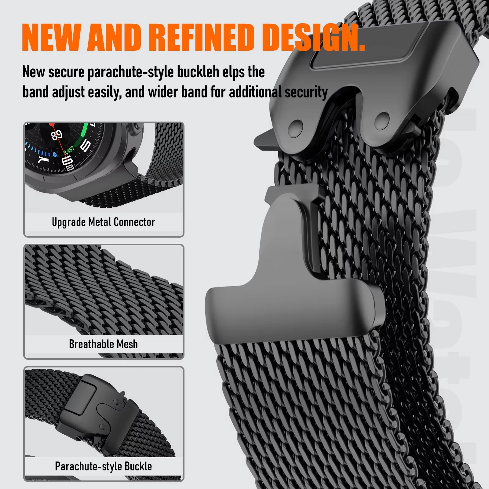 Parachute Buckle Milanese Loop Strap Bracelet