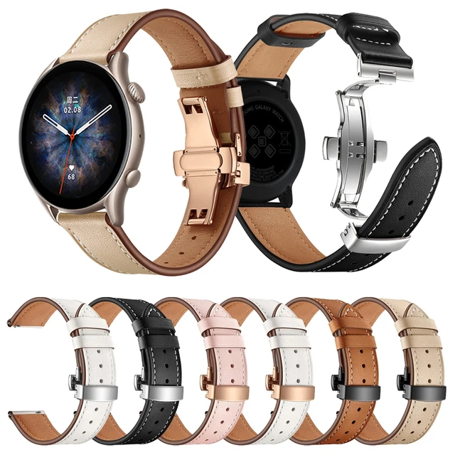 Correa de cuero para Xiaomi Huami Amazfit GTR 2 2e, pulsera de 47/42mm,  correa de reloj para Amazfit Stratos 3 2 Pace - AliExpress