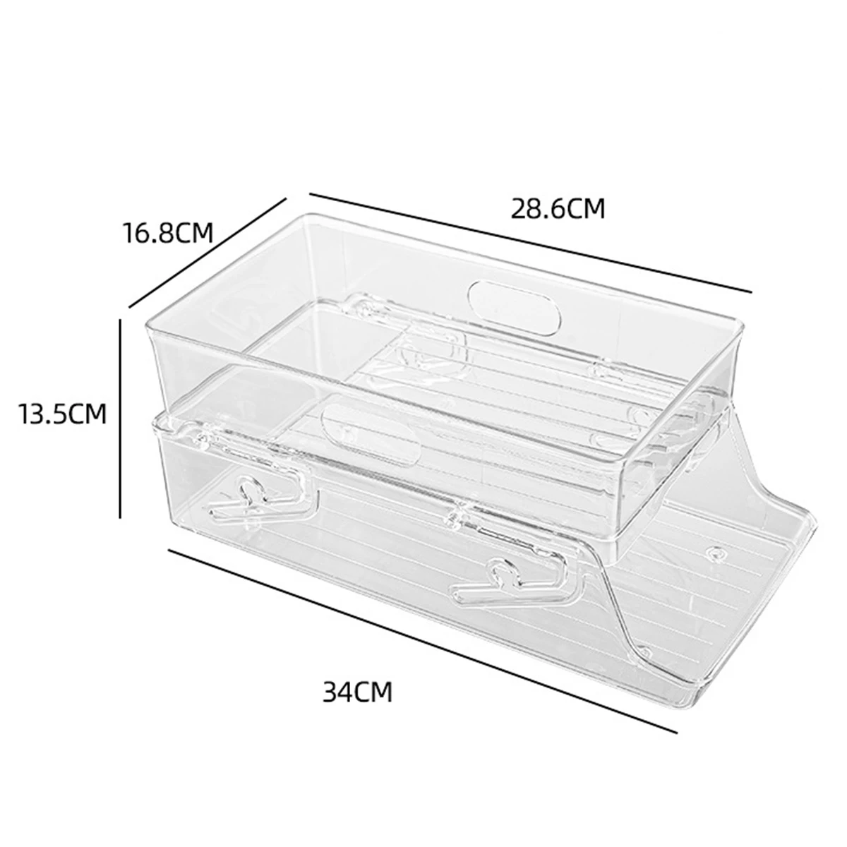 Organizer Per Frigorifero A 2 Strati – Contenitore A Gravità Per Lattine, Dispenser Automatico Per Bibite, Plastica Trasparente, Salvaspazio