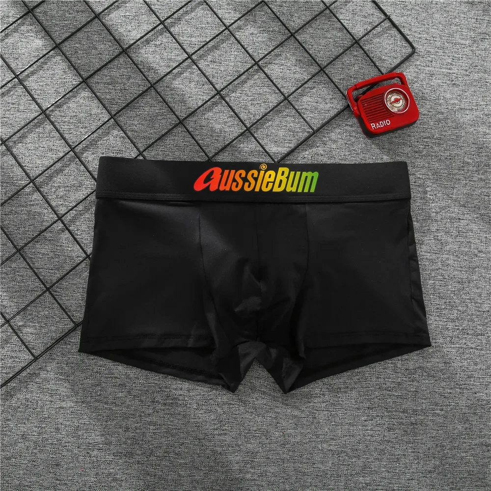 Men's boxer panties, milk silk low rise U convex bag stretch breathable comfortable youth shorts 5