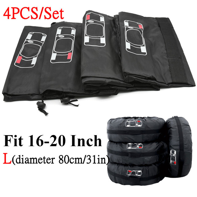 Tyre Accessories Universal 4Pcs Spare Tire Cover Case Polyester Automobile Car Auto Tires Storage Bag Dust-proof Protector